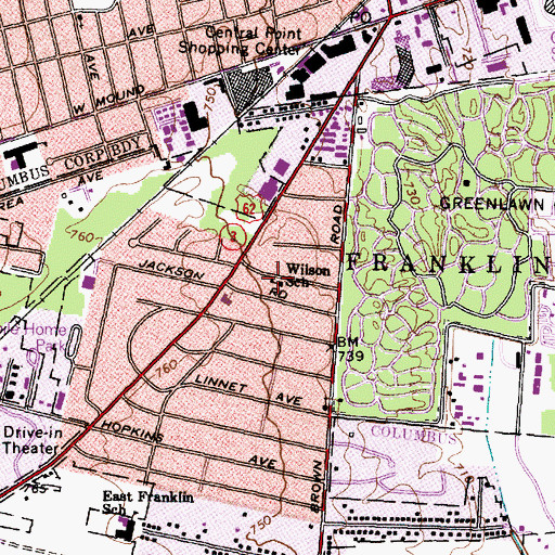 Topographic Map of Wilson School, OH