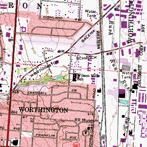 Topographic Map of Wilson School, OH