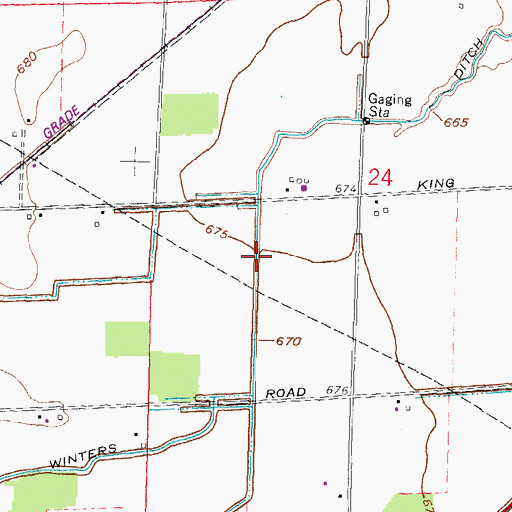 Topographic Map of Winters Ditch, OH