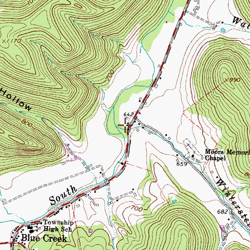 Topographic Map of Winterstein Run, OH