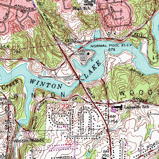 Topographic Map of Winton Lake, OH