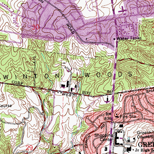 Topographic Map of Winton Woods, OH