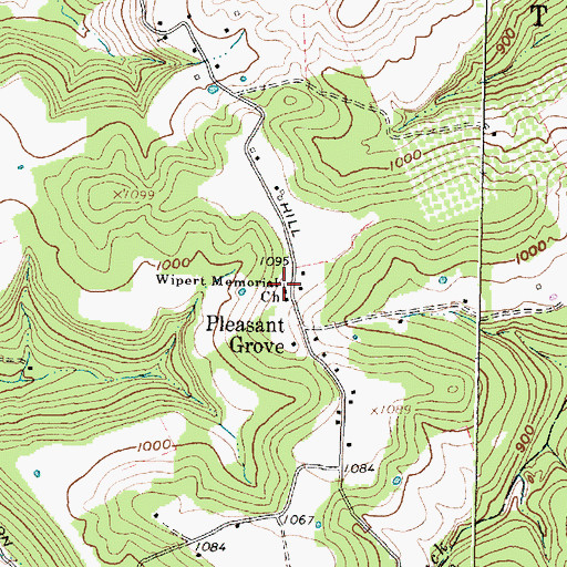 Topographic Map of Wiper Memorial Church, OH