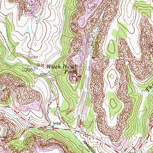 Topographic Map of Witch Hazel Pond, OH