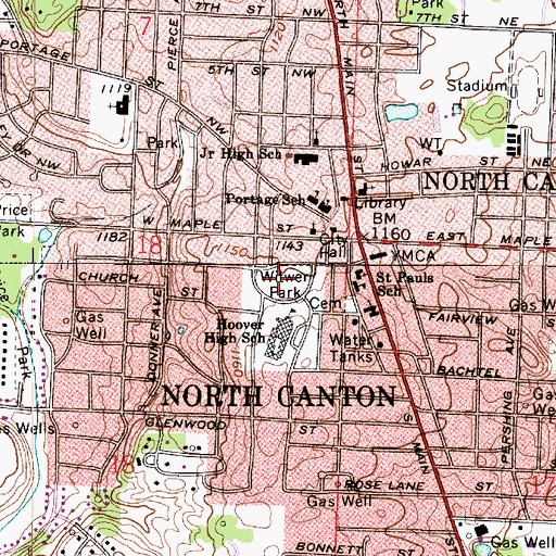 Topographic Map of Witwell Park, OH