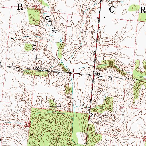 Topographic Map of Wolf Creek, OH