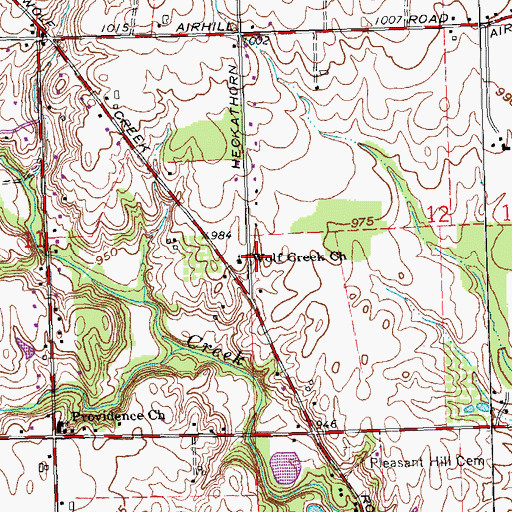 Topographic Map of Wolf Creek Church, OH