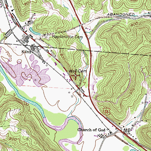 Topographic Map of Wolf Cemetery, OH