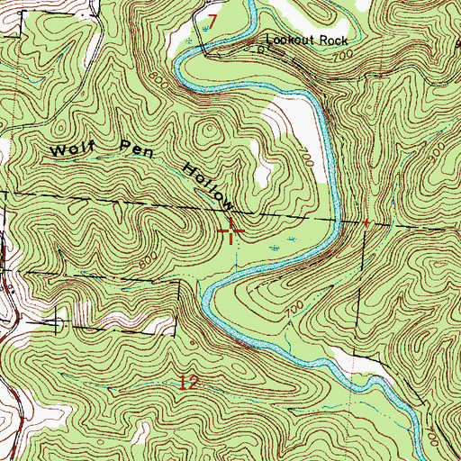 Topographic Map of Wolf Pen Hollow, OH