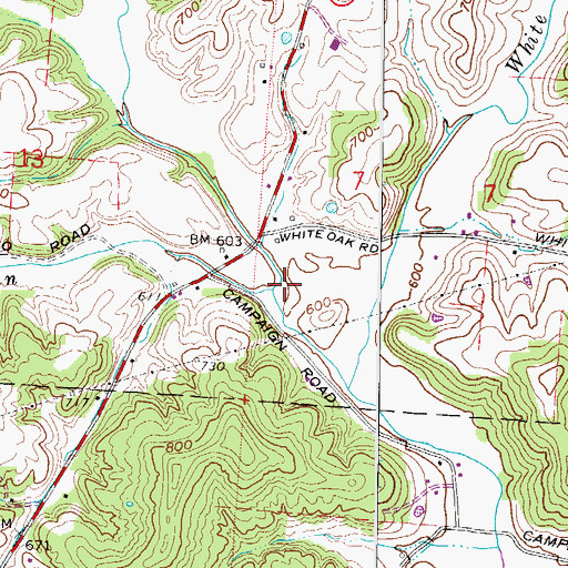 Topographic Map of Wolf Run, OH