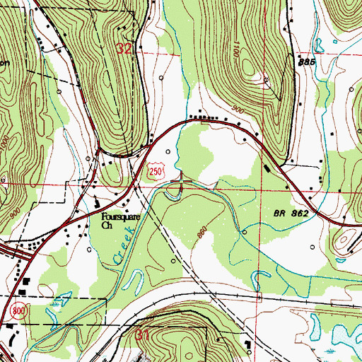 Topographic Map of Wolf Run, OH
