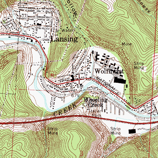 Topographic Map of Wolfhurst, OH