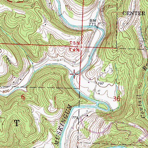 Topographic Map of Wolfpen Run, OH