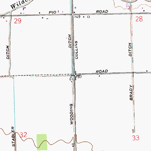 Topographic Map of Wooding Ditch, OH