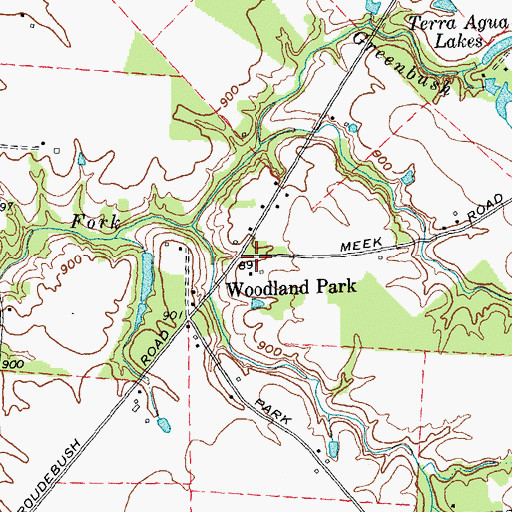 Topographic Map of Woodland Park, OH