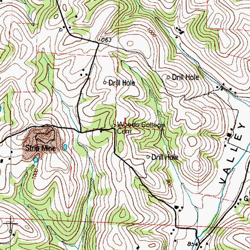 Topographic Map of Woods College Cemetery, OH