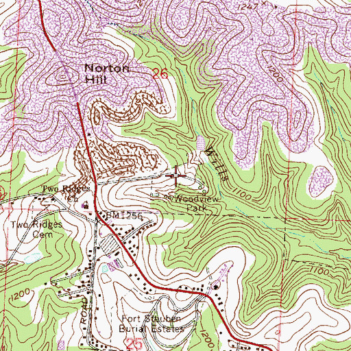 Topographic Map of Woodview Park, OH