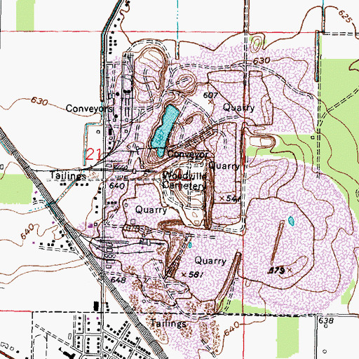 Topographic Map of Woodville Cemetery, OH