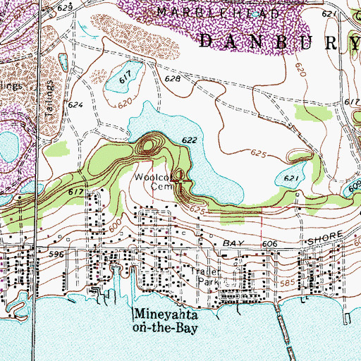 Topographic Map of Woolcot Cemetery, OH