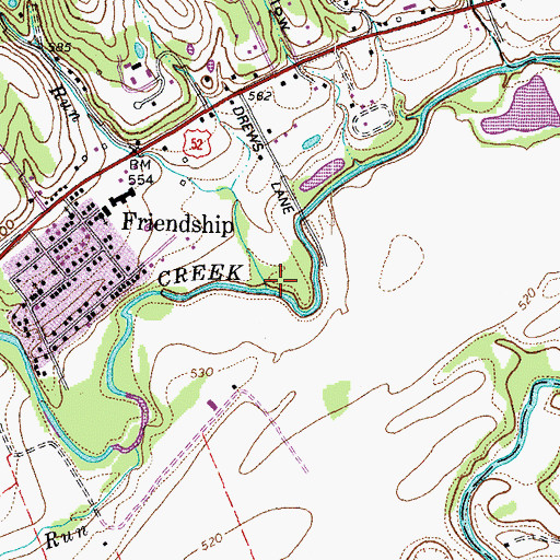 Topographic Map of Worley Run, OH