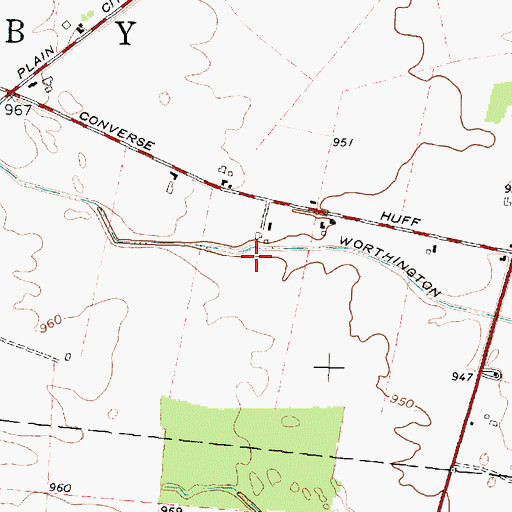 Topographic Map of Worthington Ditch, OH