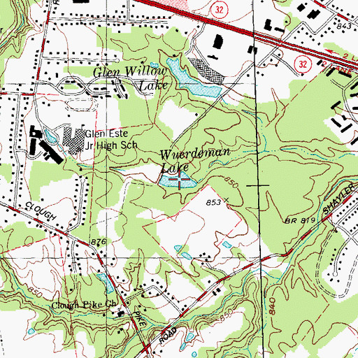 Topographic Map of Wuerdeman Lakes, OH