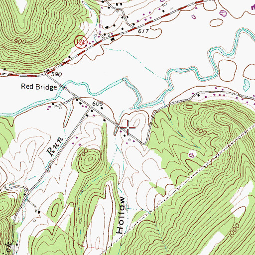Topographic Map of Wycoff Hollow, OH