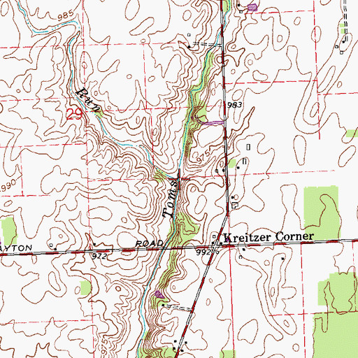 Topographic Map of Wysong Run, OH