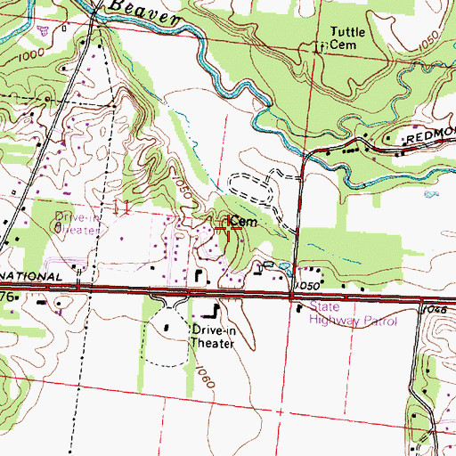 Topographic Map of Yale Cemetery, OH
