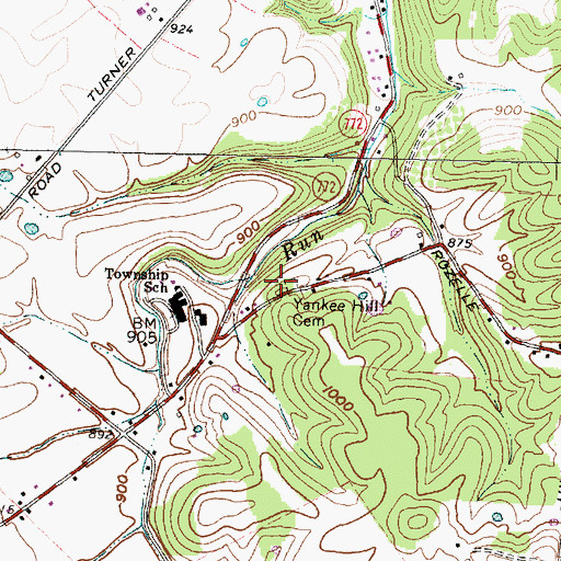 Topographic Map of Yankee Hill Cemetery, OH