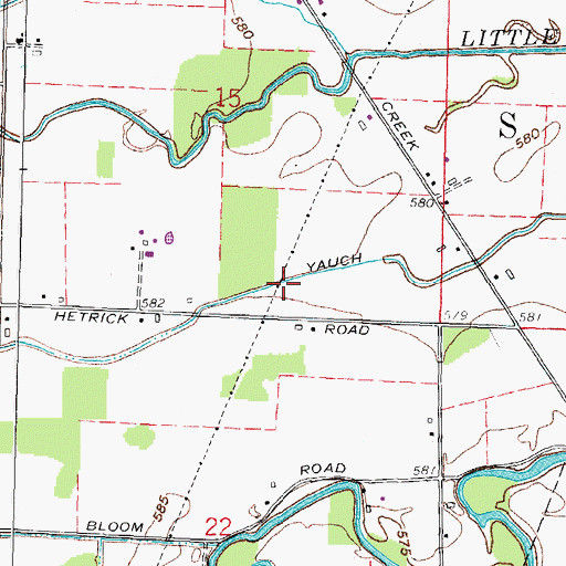 Topographic Map of Yauch Ditch, OH