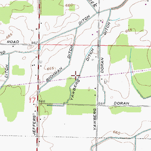 Topographic Map of Yawberg Ditch, OH