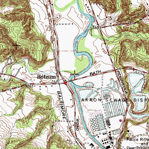 Topographic Map of Yellow Creek, OH