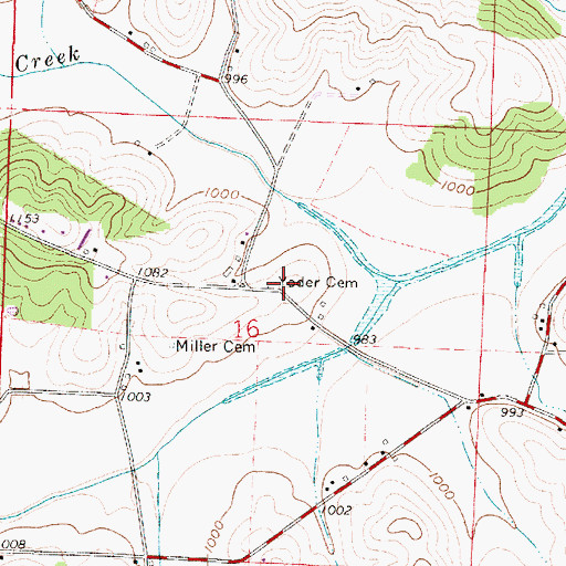 Topographic Map of Yoder Cemetery, OH