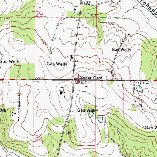Topographic Map of Yoder Cemetery, OH