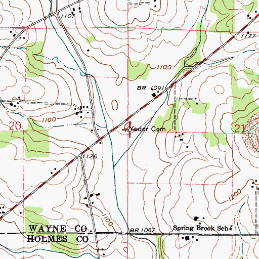 Topographic Map of Yoder Cemetery, OH