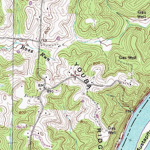 Topographic Map of Youba Ridge, OH