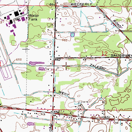 Topographic Map of Zaleski Ditch, OH