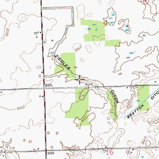Topographic Map of Ziegler Ditch, OH