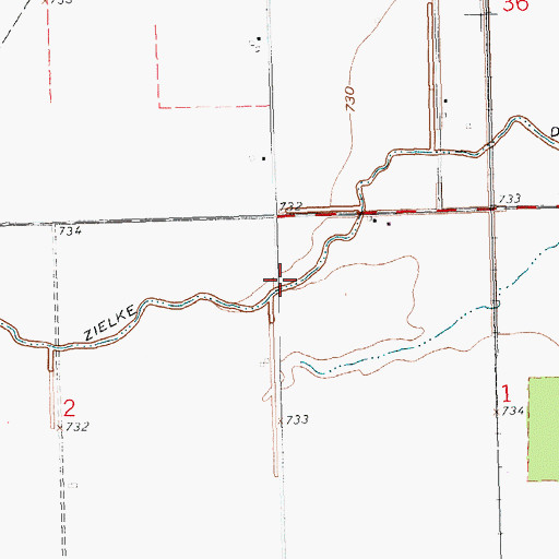 Topographic Map of Zielke Ditch, OH