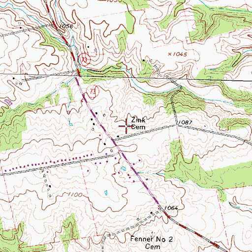 Topographic Map of Zink Cemetery, OH