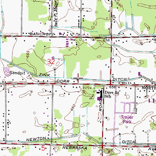 Topographic Map of Zink Ditch, OH