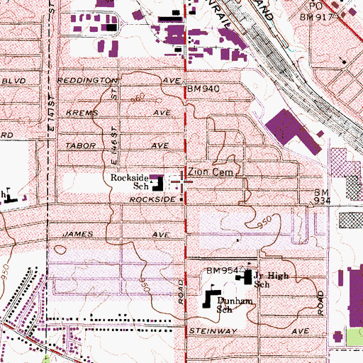Topographic Map of Zion Cemetery, OH