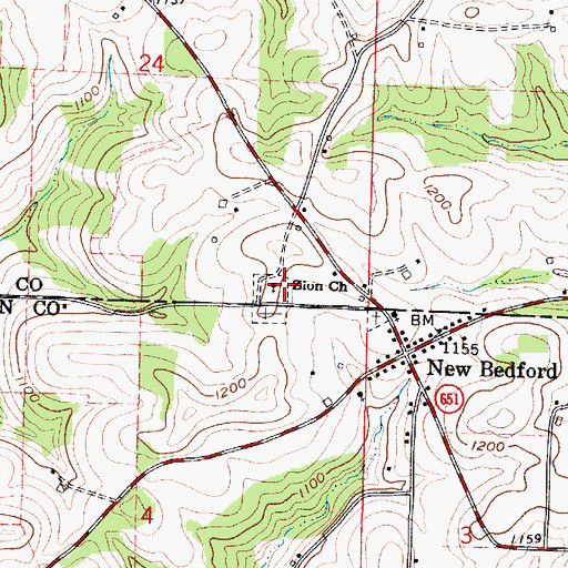 Topographic Map of Zion United Church of Christ, OH