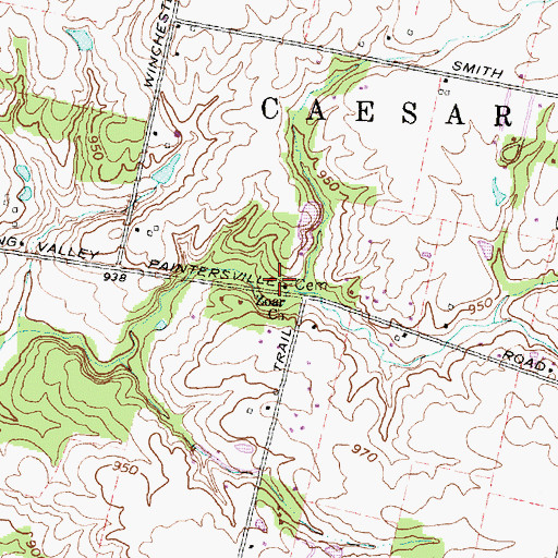 Topographic Map of Zoar Church, OH