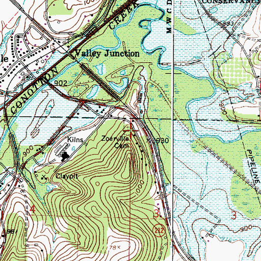 Topographic Map of Zoarville Cemetery, OH