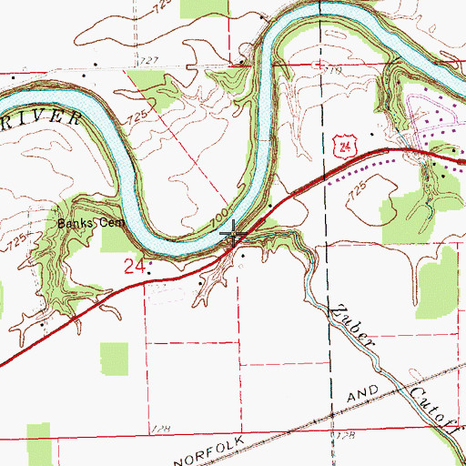 Topographic Map of Zuber Cutoff, OH