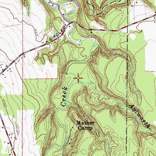 Topographic Map of Aylworth Creek, OH