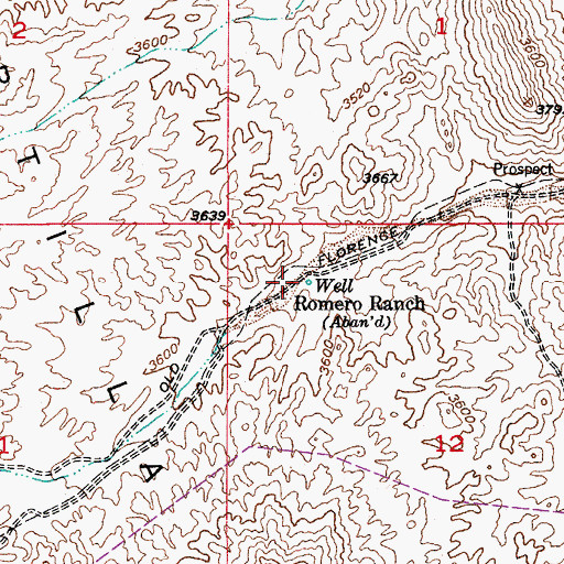 Topographic Map of Romero Ranch, AZ