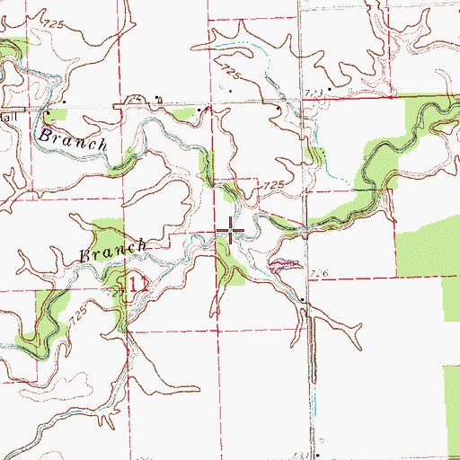 Topographic Map of South Branch Marie DeLarme Creek, OH